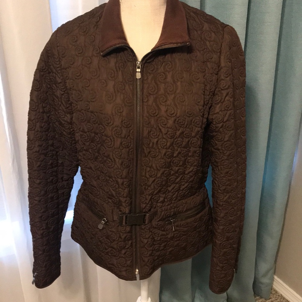 Chocolate brown quilted jacket
